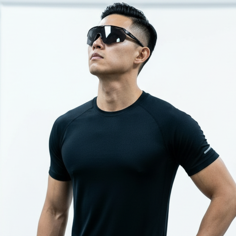 Man met alpix sportbril trailblaze zwart