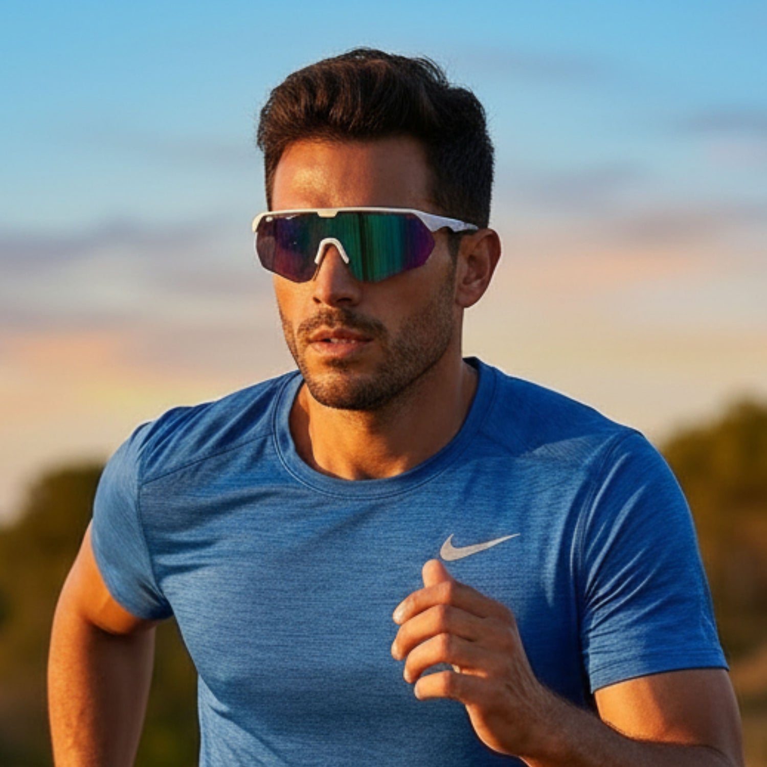 man aan het hardlopen met been alpix eyewear sportbril
