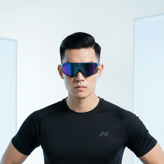 Man met alpix sportbril aeroride