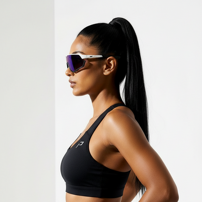 vrouwmet alpix sportbril aeroride 